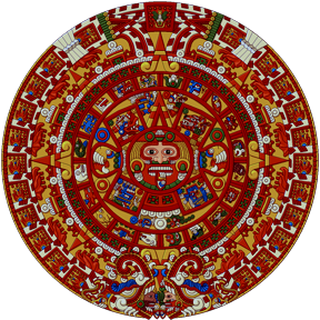 La Pietra del Sole o Pietra di Axayacatl, raffigura i 20 segni dei giorni intorno al Dio Sole